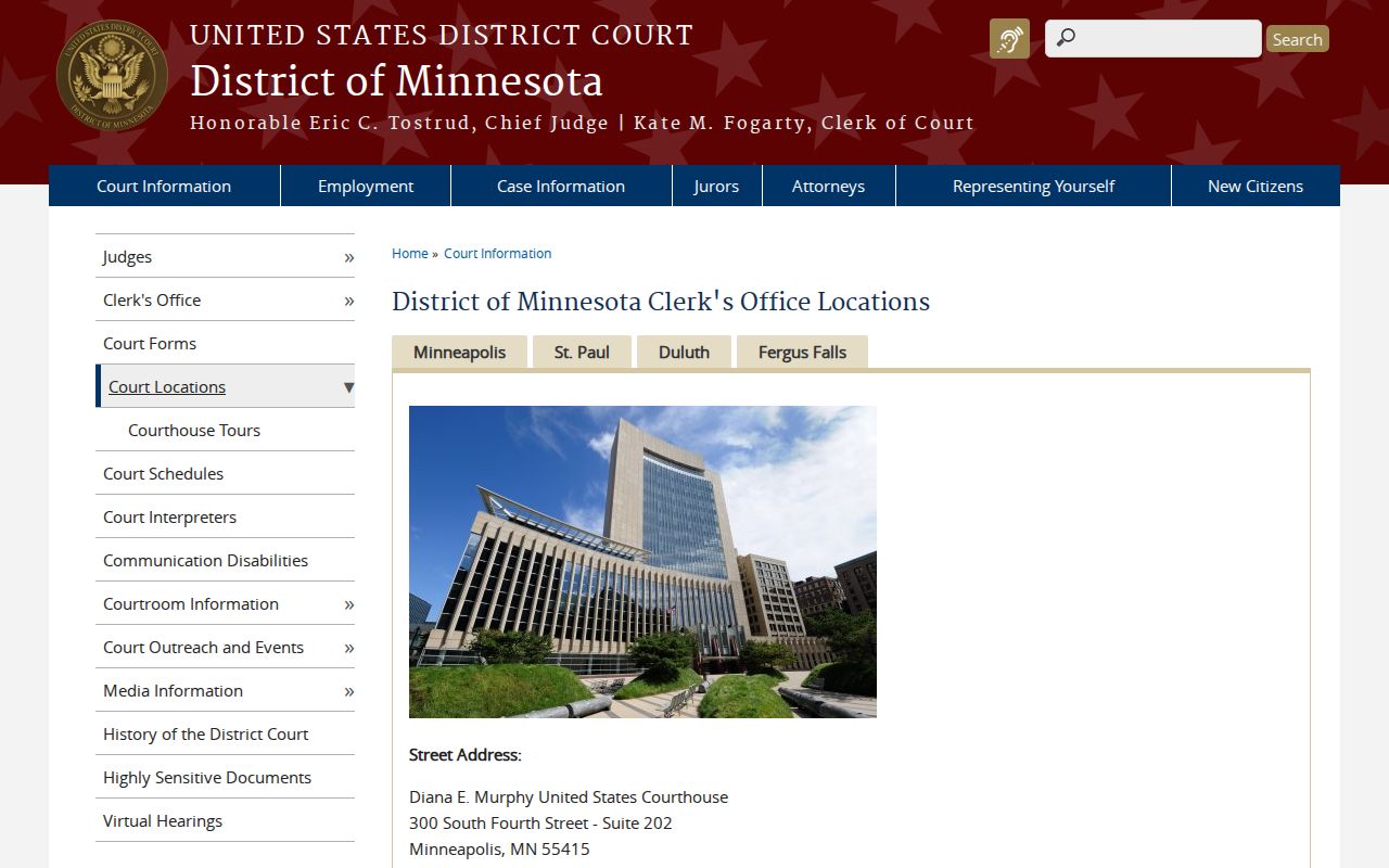 Argyle court records and federal court locations