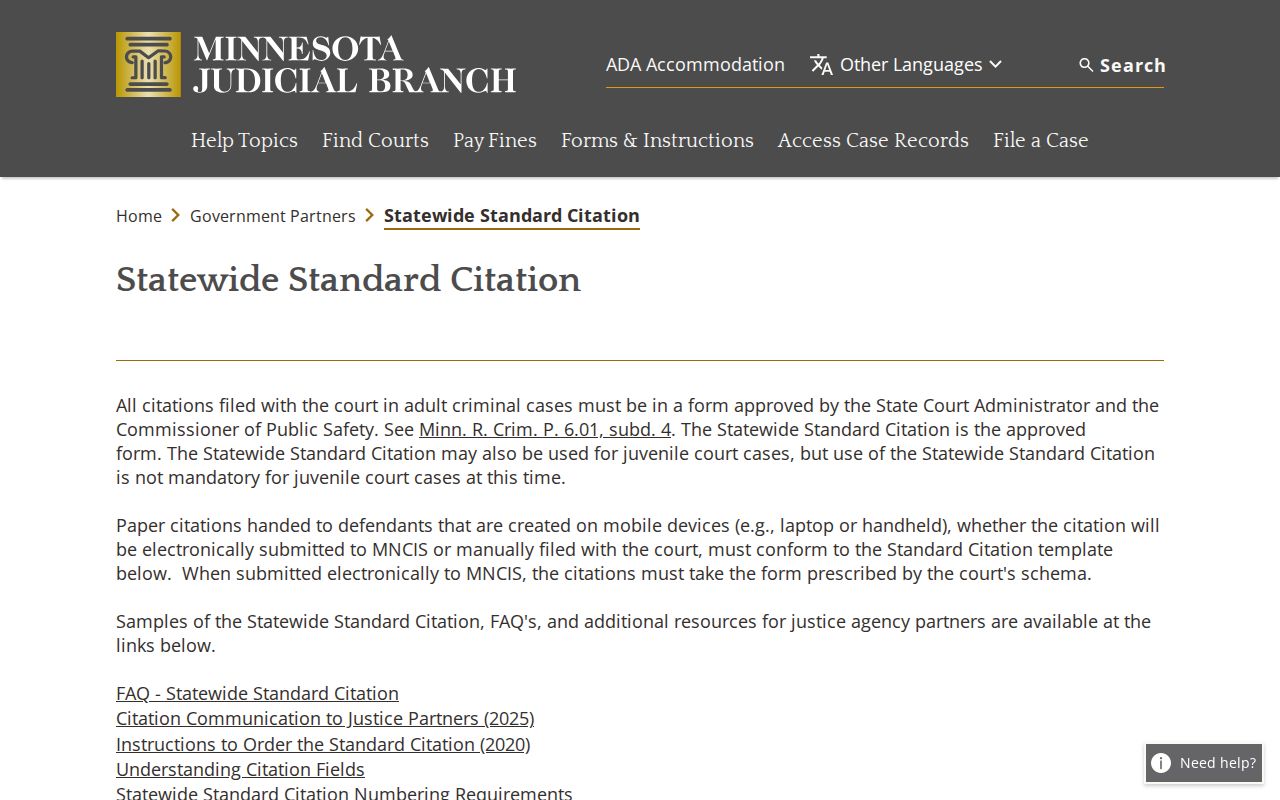 Marshall County criminal court docket citation resource