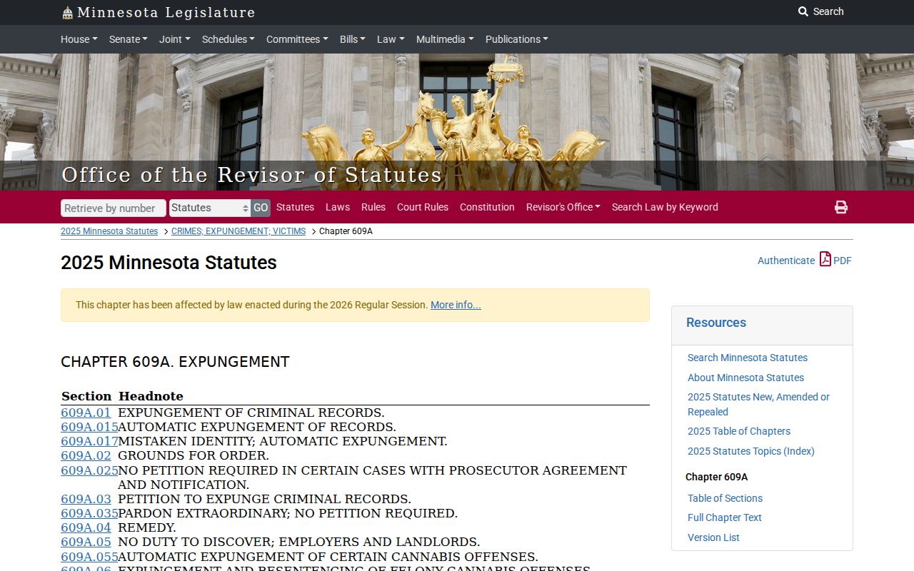 Middle River court records and Minnesota expungement law